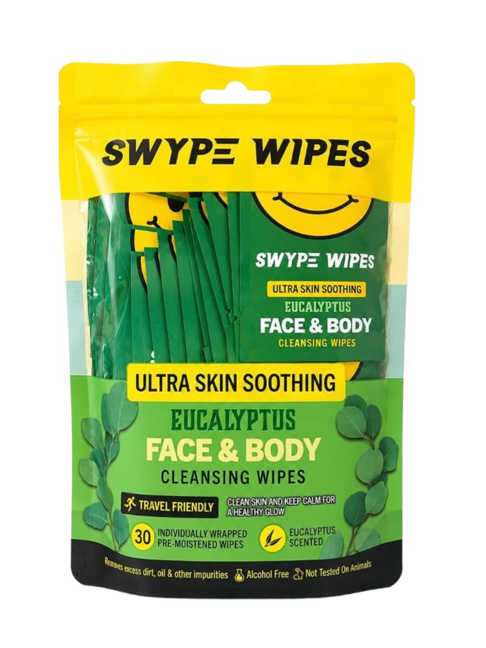 Eucalyptus Face & Body Cleansing 30 packs of Wipes